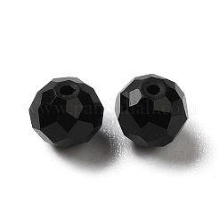K9ガラス模造オーストリアクリスタルビーズ  多面カット  ラウンド  ブラック  6mm  穴：1mm&nbsp;GLAA-H024-17A-12