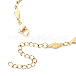 304 Stainless Steel Rhombus Link Chain Bracelets for Women&nbsp;BJEW-JB11603-01