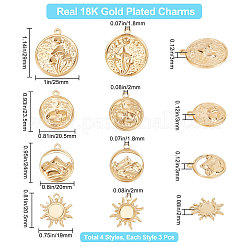 12Pcs 4 Style 304 Stainless Steel Pendants&nbsp;STAS-BBC0001-61