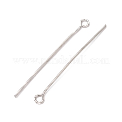 アイアンアイピン  カドミウムフリー＆鉛フリー  プラチナ  21ゲージ  38x0.7mm  穴：2mm&nbsp;IFIN-FS0001-31D