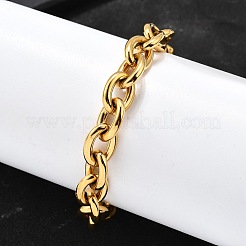 304 Stainless Steel Cable Chain Bracelets for Women&nbsp;BJEW-Q050-01C-G