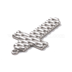 変色しない304ステンレススチールペンダント  クロス  ステンレス鋼色  38.5x20x2mm  穴：2mm&nbsp;STAS-E169-08P