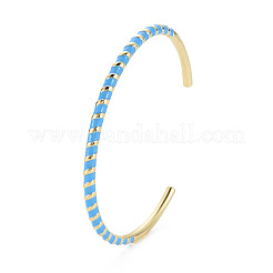 Twisted Brass Enamel Cuff Bangle&nbsp;BJEW-T020-02E-NF