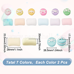21Pcs 14 Style Mini Handmade Polymer Clay Imitation Marshmallow/Macaron Model&nbsp;DJEW-CA0001-35