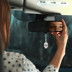 Skull Alloy Rhinestone Car Pendant Decoration&nbsp;HJEW-AB00406