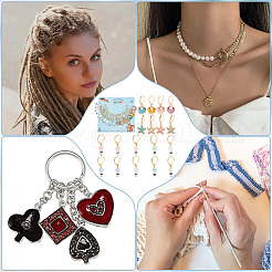 Starfish/Shell/Number Alloy Enamel & Acrylic Pendant Locking Stitch Markers&nbsp;HJEW-AB00585