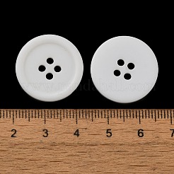 樹脂ボタン  染め  フラットラウンド  ホワイト  22x3mm  穴：2mm  195個/袋&nbsp;RESI-D030-22mm-01