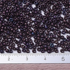 MIYUKIラウンドロカイユビーズ  日本製シードビーズ  11/0  （rr2005)マットメタリックダークラズベリーアイリス  11/0  2x1.3mm  穴：0.8mm  約1100PCS /ボトル  10 G /ボトル&nbsp;SEED-JP0008-RR2005
