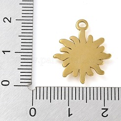 イオンプレーティング（IP）304ステンレスペンダント  太陽のチャーム  14KGP本金メッキ  30x16.5x2mm  穴：1.8mm&nbsp;STAS-B075-30G-01