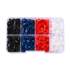 4色のDIYヒューズビーズキット  混合形状のabcプラスチックペグボード付き  アイロン用紙とプラスチックピンセット  アメリカのテーマ  ミックスカラー  5x5mm  穴：3mm  500pc&nbsp;DIY-X0295-02C-5mm