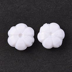 不透明なアクリルビーズ  カボチャ  ホワイト  11x5mm  穴：1.2mm  約1400個/500g&nbsp;OACR-P007-74