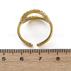 Oval 304 Stainless Steel Open Cuff Rings for Women&nbsp;RJEW-F174-05G