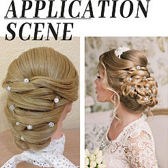 スパイラルヘアピン コイルアイロン ヘアアクセサリー  ABSイミテーションパール＆ラインストーン付き  プラチナ  8.5~16x13.5~14mm  15個/スタイル&nbsp;OHAR-SP0001-12A