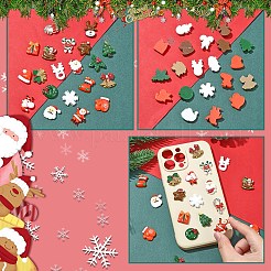 40個 20スタイル クリスマス 不透明樹脂 デコデン カボション  混合図形  ミックスカラー  17~26x12.5~25x4.5~6mm  2個/スタイル&nbsp;RESI-YW0001-83