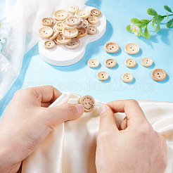 100Pcs 5 Colors 2-Holes Wood Buttons&nbsp;BUTT-TA0001-52