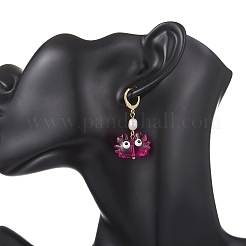 4 Pairs Crab Handmade Lampwork Enamel Leverback Earrings&nbsp;EJEW-TA00765