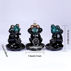 3Pcs 3 Styles Ceramic Decorations Lotus Frog Flowback Incense Stove Ceramic Incense Stove Decorations Gift&nbsp;JX846A