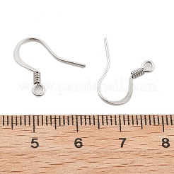 304ステンレススチールフレンチピアスフック  フラットピアスフック  水平ループ付き  ステンレス鋼色  17x18.5x1.5mm  穴：2mm  22ゲージ  ピン：0.6mm&nbsp;STAS-F227-24-24-P