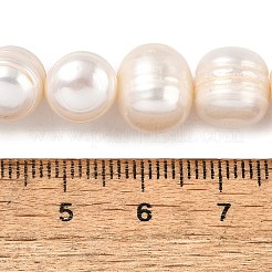 天然養殖淡水パールビーズ連売り  ポテト  グレードA +  雪  10~11mm  穴：0.7mm  約34個/連  13.58~13.78インチ（34.5~35cm）&nbsp;PEAR-I007-07U-03