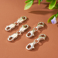 4 Sets 2 Styles Double 925 Sterling Silver Lobster Claw Clasps&nbsp;FIND-TA0002-22