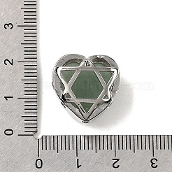 Brass Pave Natural Green Aventurine Heart Multi-Strand Links&nbsp;G-B149-13P-02