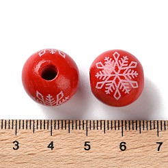 Printed Wood European Beads&nbsp;WOOD-Z002-08J