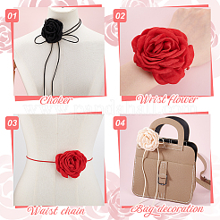 5Pcs 5 Colors Cloth Flower Collar Choker Necklaces&nbsp;AJEW-GA0007-38