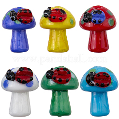 12Pcs 6 Colors Handmade Lampwork Beads&nbsp;LAMP-SC0001-86