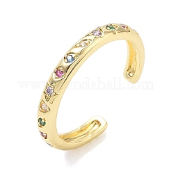 Brass Micro Pave Cubic Zirconia Cuff Open Rings&nbsp;LS-RJEW-Z145-08G