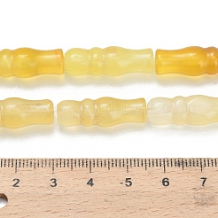 天然石瑪瑙ビーズ連売り  染め＆加熱  竹の形  きいろ  25x8~8.5mm  穴：1.5mm  約16個/連  15.75''（40センチメートル）&nbsp;G-Z144-A02-01C