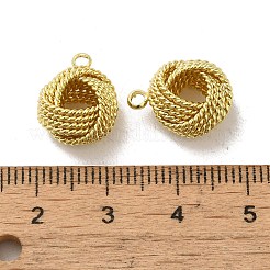 ラックメッキ真鍮チャーム  長持ちメッキ  鉛フリー＆カドミウムフリー  結び目  18KGP本金メッキ  14.5x11.5x8mm  穴：1.8mm&nbsp;KK-H473-02G