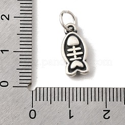 上質なシルバーペンダント  アンティークシルバー  魚のチャーム  15x7.5x3.5mm  丸カン：6x0.8ミリ  内径：4mm&nbsp;STER-Z014-01AS-01