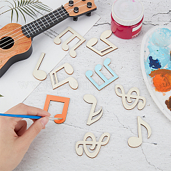 100Pcs Musical Note Unfinished Wood Cutouts&nbsp;WOOD-WH0025-95