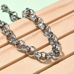 女性用304ステンレススチールローロチェーンブレスレット  ステンレス鋼色  6.89インチ（17.5cm）&nbsp;BJEW-A160-05P