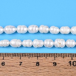 天然養殖淡水パールビーズ連売り  ライス  乳白色  5~7.5x4.5~5mm  穴：0.4~0.5mm  約55~58個/連  13.98~14.17''（35.5~36センチメートル）&nbsp;PEAR-T006-19A