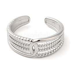 Non-Tarnish 304 Stainless Steel Hollow Open Cuff Ring for Women&nbsp;RJEW-I098-28P