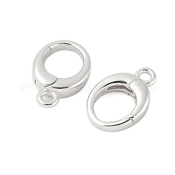 スターリングシルバースプリングゲートリング925個  オーバル  プラチナ  12x7.5x2.5mm  穴：1.4mm&nbsp;STER-S012-02P