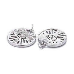 Brass Micro Pave Clear Cubic Zirconia Pendants&nbsp;ZIRC-Z011-18P