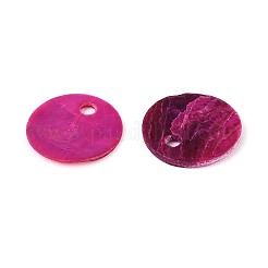 Spray Painted Natural Akoya Shell Disc Charms&nbsp;SHEL-N038-22