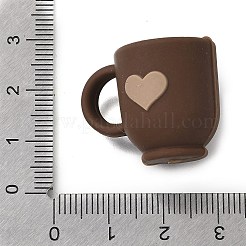 シリコーン焦点ビーズ  DIYネックレスの製作  コー​​ヒーカップ  ココナッツブラウン  21.5x27x20mm  穴：2mm&nbsp;SIL-L007-02C