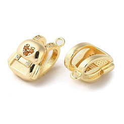 Brass Micro Pave Cubic Zirconia Pendants&nbsp;KK-F862-15G