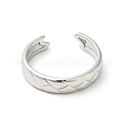 Non-Tarnish 304 Stainless Steel Scale Pattern Open Cuff Ring for Men Women&nbsp;RJEW-I085-16P