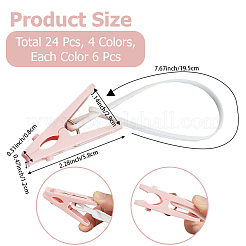 吊り下げロープ付きPP洗濯ばさみ  洋服クリップ  ミックスカラー  121mm  12個/セット&nbsp;AJEW-WH20060-83