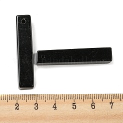 天然石オブシディアンペンダント  長方形チャーム  38~41x7.5~8x7.5~8mm  穴：1.5mm&nbsp;G-M417-02C