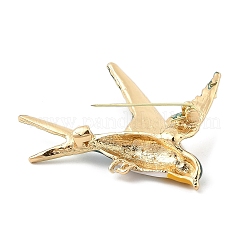 鳥のエナメルピン  バックパックの衣類用の亜鉛合金ブローチ  オレンジ  41x52mm&nbsp;JEWB-S034-05G-B