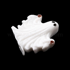 ハロウィンのテーマ不透明樹脂カボション  ホワイト  ゴースト  19.5x18.5x6.5mm&nbsp;RESI-Z039-01A