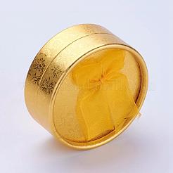 厚紙のジュエリーセットボックス  リボンちょう結びで  フラットラウンド  ミックスカラー  84x37mm&nbsp;CBOX-G013-05
