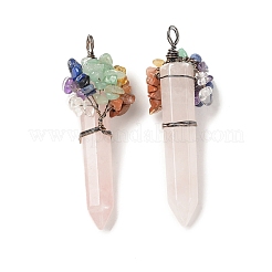 7 Chakra Pointed Natural & Synthetic Mixed Gemstone Big Pendants&nbsp;G-C012-01R