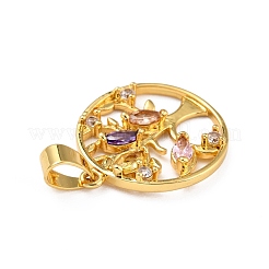 Brass Micro Pave Colorful Cubic Zirconia Pendants&nbsp;ZIRC-A021-27G