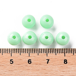 不透明なアクリルビーズ  ラウンド  アクアマリン  8x7mm  穴：2mm  約1745個/500g&nbsp;MACR-S370-C8mm-A05